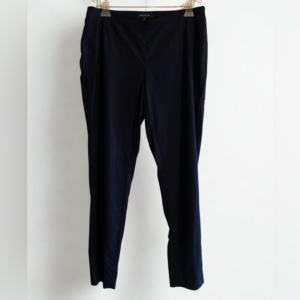 Lafayette 148 New York Wool Blend Pull On Straight Leg Pants Navy Size 10